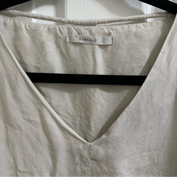 HUMANOID Women’s Short Sleeve Blouse Top Stone color size Medium ANTHROPOLOGIE - Picture 2 of 6